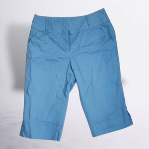 New York & Company Blue Cotton Capris Size 6